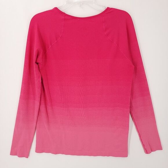 Brooks Pink Ribbed Running Top LG - Picture 11 of 13